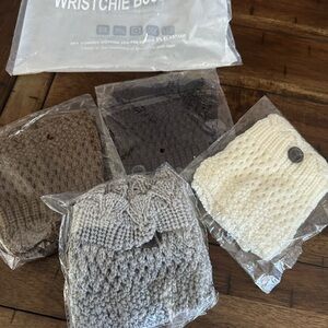 Boot cuffs- Brown and Gray Knitted